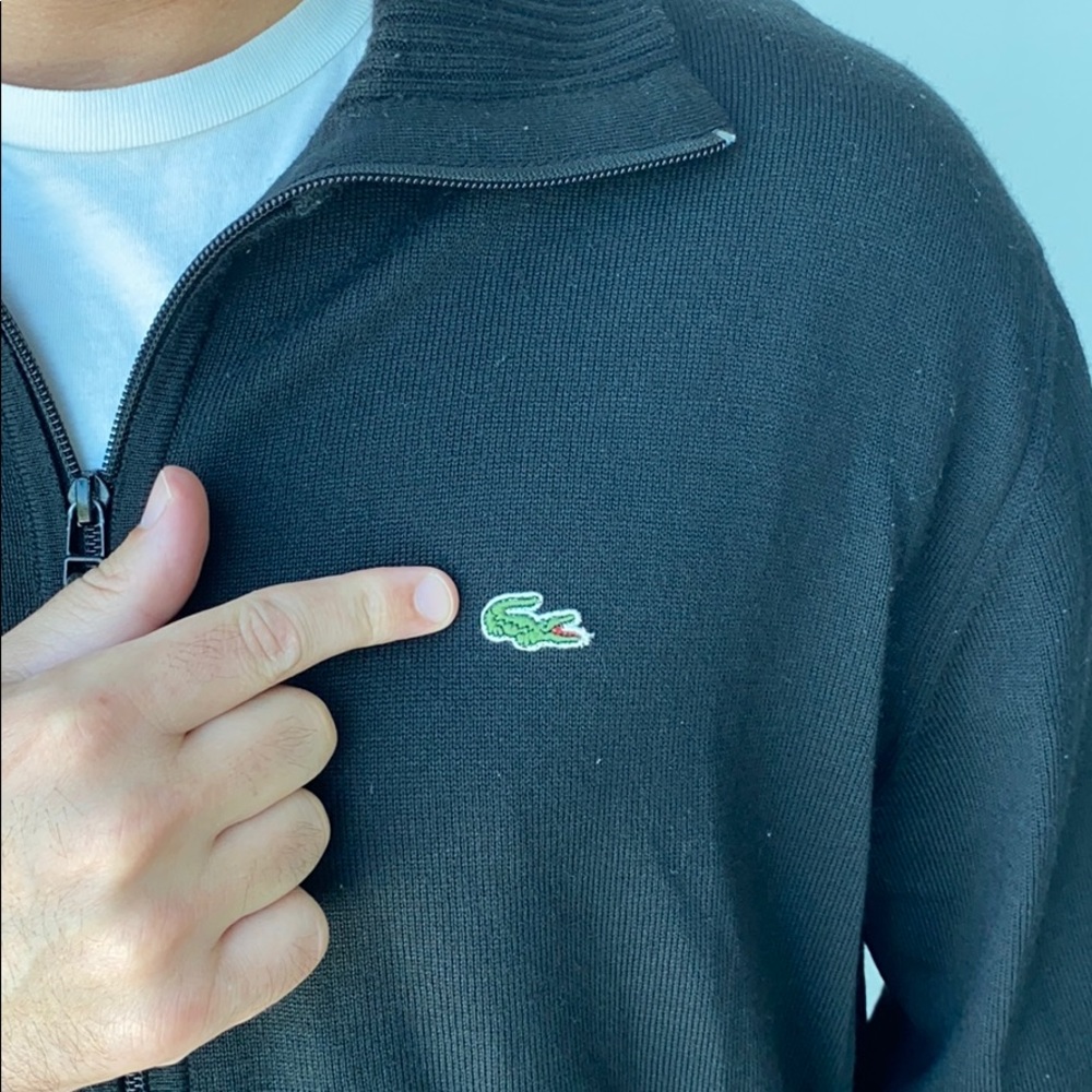 Lacoste Men's Black Full-Zip Sweater - Picture 3 of 4